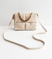 New Look Cream Quilted Square Cross Body Bag